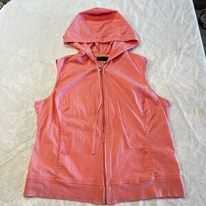 New York & Company Light Pink Hooded Vest size L